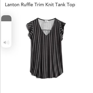 Le Lis black tank top with ruffled sleeves